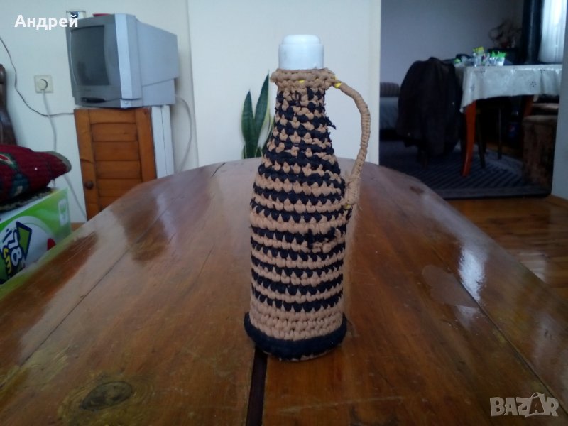 Старо плетено шише,бутилка #3, снимка 1