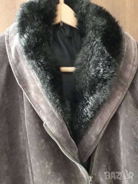 Дамско палто зимно с кожена яка р-р L-XL, снимка 1