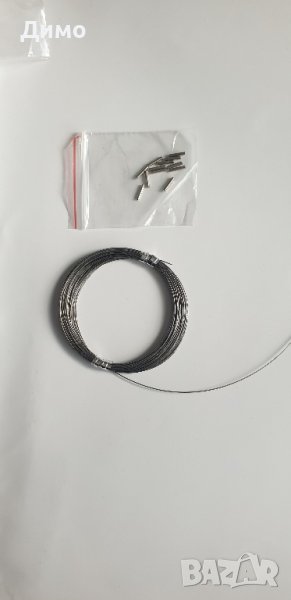 Метална струна 10м.поводи риболов,щука,лефер,баракуда,силиконирана комплект, снимка 1