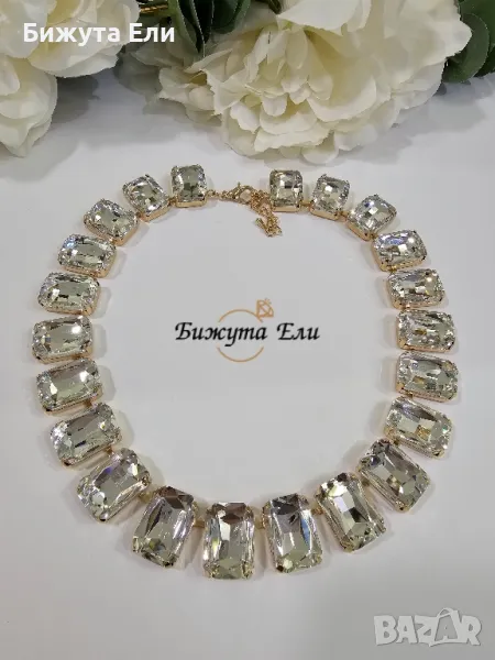 Колие бели кристали , снимка 1