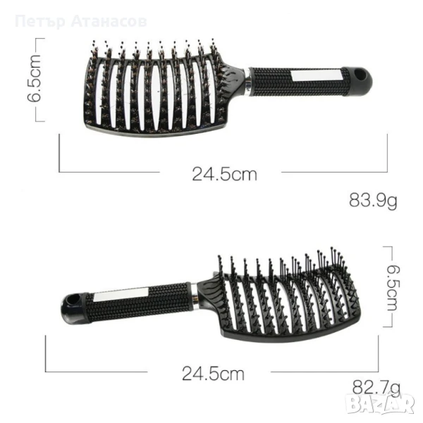 Масажна четка за коса, различни цветове/ Цвят: Според наличността в склада, снимка 1