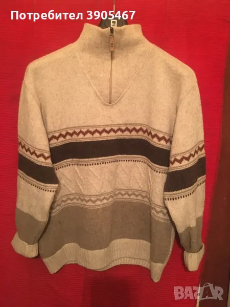 Бял зимен пуловер 2ХL, снимка 1