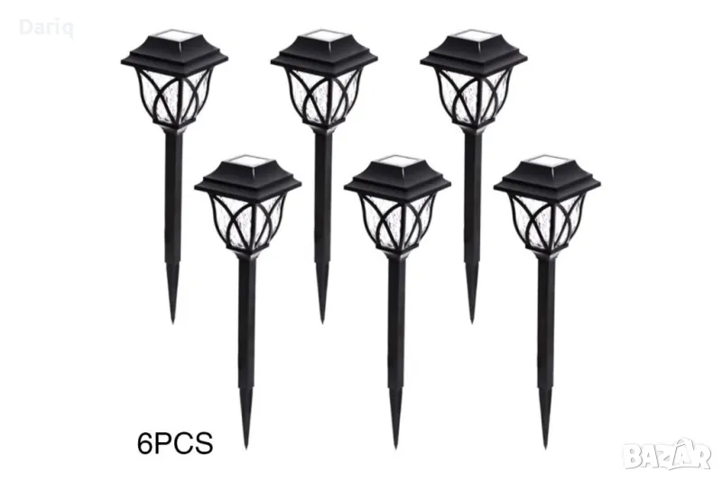 Комплект  6 броя соларни лампи за осветяване , снимка 1