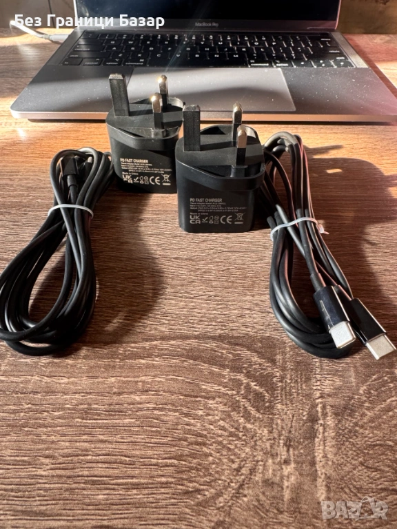 Нов Комплект 2x 25W PD зарядни с USB-C кабели за Samsung и Android телефон, снимка 1