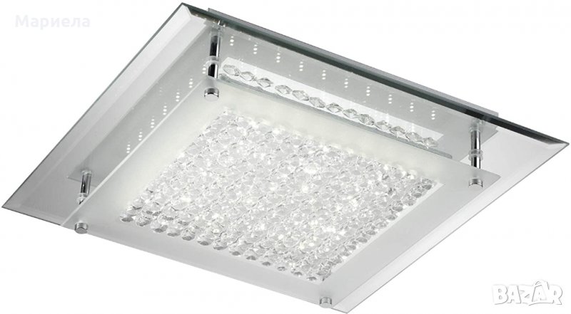 ONLI LED таванна лампа Интегрирана 18 W 4000 K Модерна с огледална основа, стъкло и кристал, хром, снимка 1