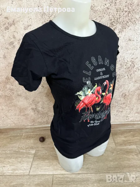 Дамска тениска фламинго къс ръкав, снимка 1