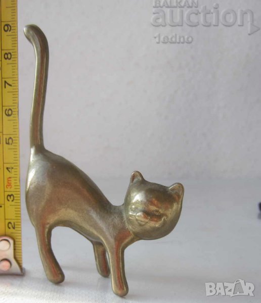 котки: КОТЕ КОТКА животно БРОНЗ МЕСИНГ метал фигура статуетка, папие маше, брошка, снимка 1