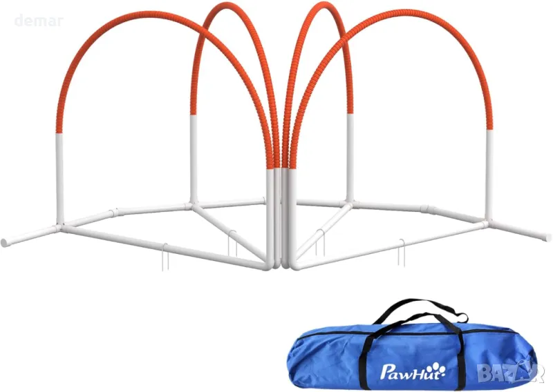 PawHut Комплект оборудване за ловкост на кучета, оранжев, снимка 1