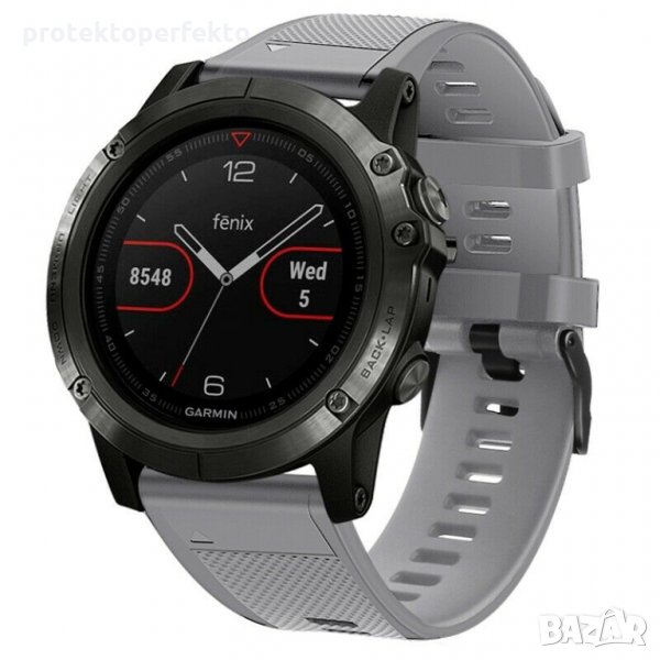 Силиконова каишка GARMIN Fenix 7, 7X светлосив цвят, снимка 1