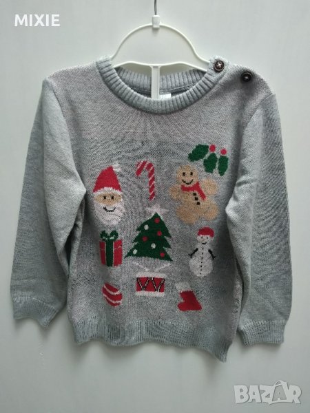 Нов детски Коледен пуловер, 2-3 г., снимка 1