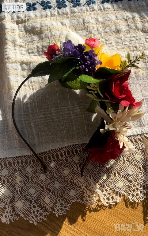 Аксесоар за коса, диадема с цветя, снимка 1