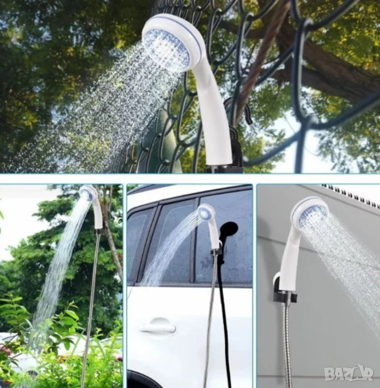 Преносим душ за къмпинг, компактен, USB зареждане, батерия 2200 mAh, снимка 1