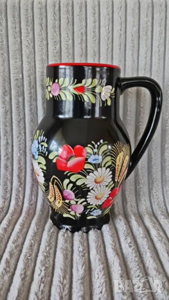 Chodovia Domazlice - Кана/ Ваза Керамика Ръчно рисувана, снимка 1