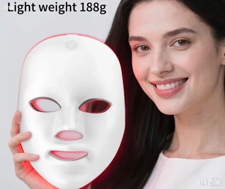 Лед маска за изглаждане на лицето UV, снимка 1