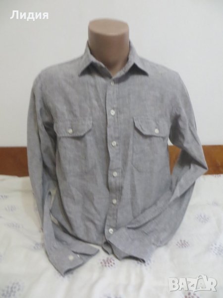 Мъжка риза с дълъг ръкав от лен Dressmann, снимка 1