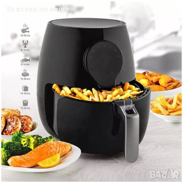 ✨Фритюрник с горещ въздух HOMA HF-353D, 3.5L, 1450W, Черен, снимка 1