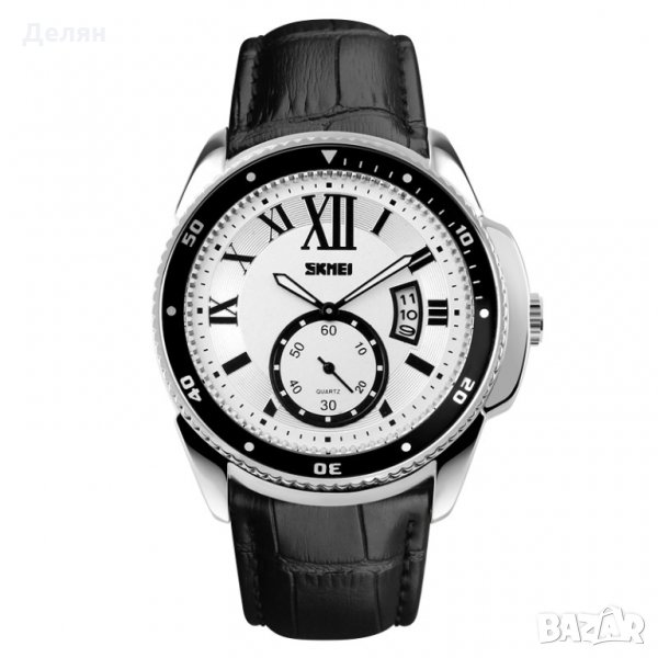 Мъжки часовник 019, черен, с дата, снимка 1