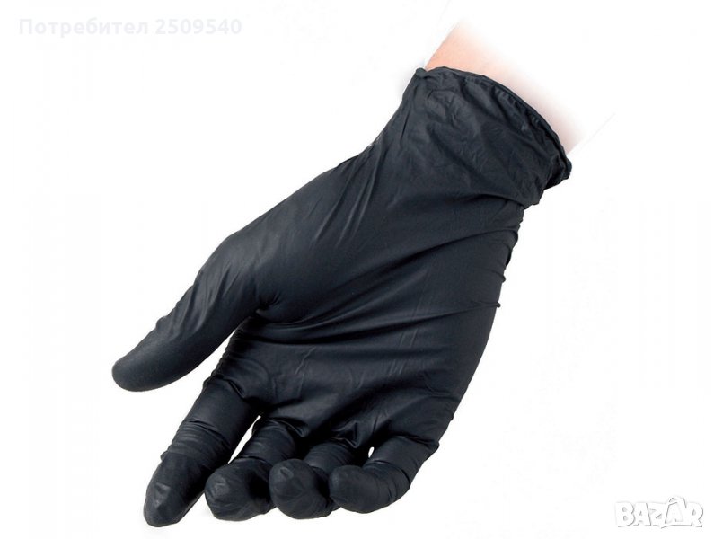 Черни нитрилни ръкавици без талк 100бр. в кутия., снимка 1