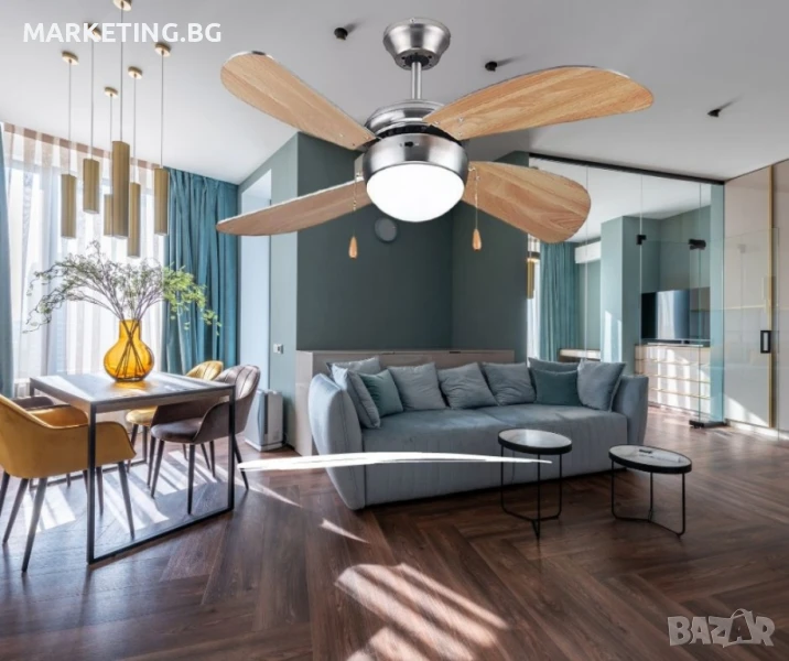 Вентилатор Muhler - таванен, осветление, 42'', снимка 1