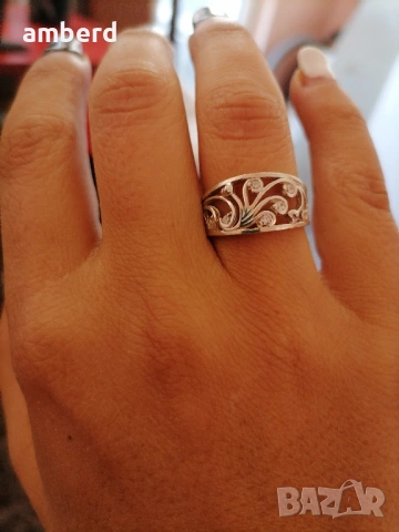 Нежен и елегантен сребърен пръстен - модел R040А, снимка 3 - Пръстени - 53518647