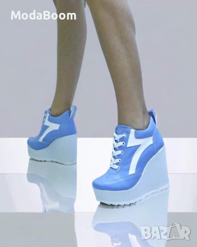 💥Стилни дамски боти на платформа - лак / различни цветове💥, снимка 4 - Дамски боти - 43414772