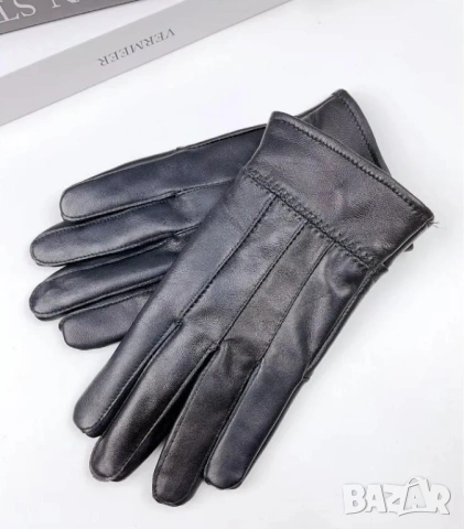 Мъжки Зимни Топли Поларени Ръкавици от Естествена Агнешка Кожа Шофиране Автомобил Мотор Бус Джип Тир, снимка 3 - Ръкавици - 53429244