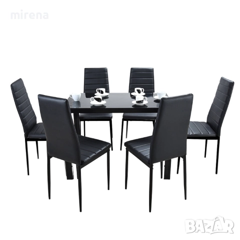 Модерен разкошен 6 стола изкуствена кожа, стол за трапезария и кухня