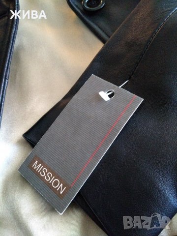 MISSION  естествена кожа, черно, вталено дамско сако, снимка 3 - Сака - 32441778