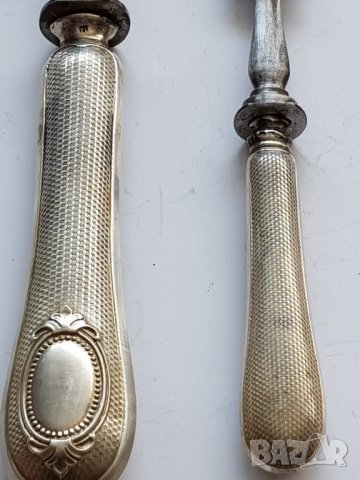 Сребърна стара вилица и шпатула за барбекю, снимка 4 - Прибори за хранене, готвене и сервиране - 33617014