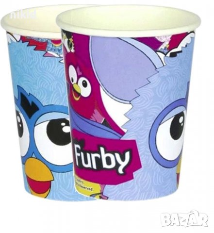 Фърби Furby 8 бр картонени чаши парти рожден ден, снимка 1 - Чаши - 39089206
