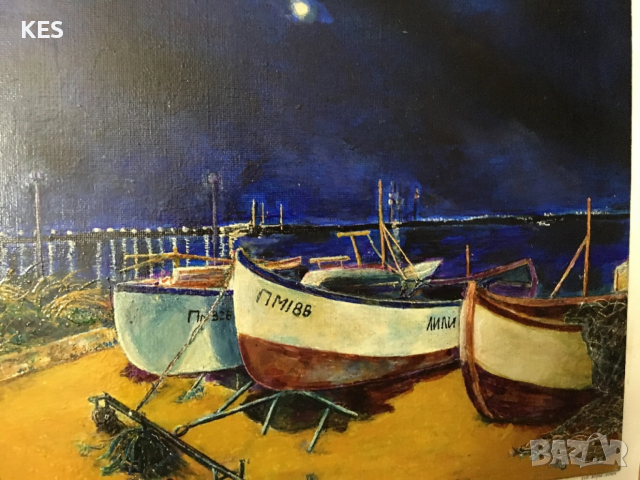 Вечер край морето-Поморие, снимка 3 - Картини - 52956769