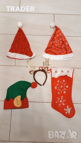 Коледни шапки чорапи диадема Коледа, снимка 8 - Други - 38546214