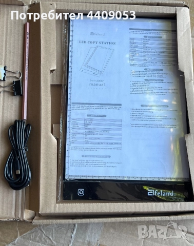 LED дъска за рисуване Elfeland A4 LED дизайн таблет, снимка 4 - Друга електроника - 52131126