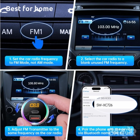 Syncwire Bluetooth 5.4 FM трансмитер за кола, снимка 7 - Други - 52693512