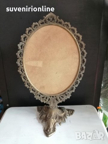 Старинна месингова рамка за огледало , снимка 4 - Антикварни и старинни предмети - 40267373