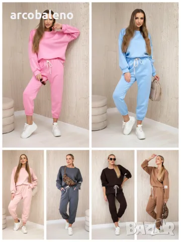 Дамски суичър комплект от вискоза + панталон, 17цвята 