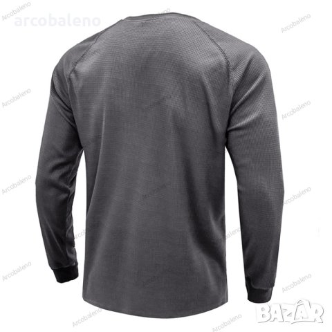 Нова мъжка тениска Henley с кръгло деколте и дълъг ръкав, 6цвята , снимка 10 - Тениски - 39132027
