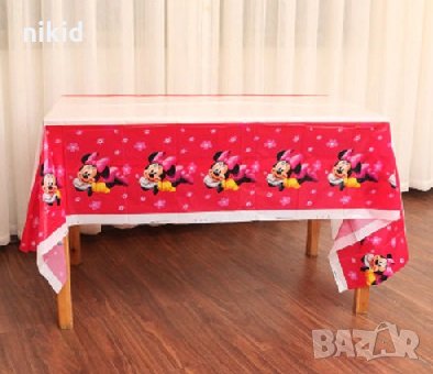 Мини Маус розов фон найлонова покривка за парти рожден ден, снимка 1 - Покривки за маси - 26608248