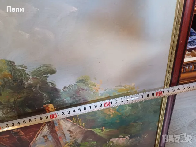 Голяма маслена картина с подпис от автора., снимка 8 - Картини - 47542567