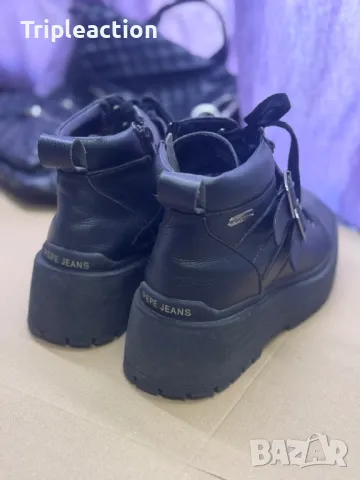Pepe Jeans боти естествена кожа, 41 номер, снимка 3 - Дамски боти - 48387962