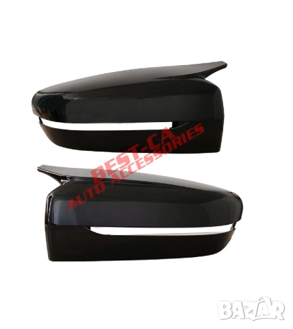 Капаци за огледала със щипки черен пиано лак Batman Style подходящи за BMW G20 G22 G30 G11 G14, снимка 2 - Аксесоари и консумативи - 52195246