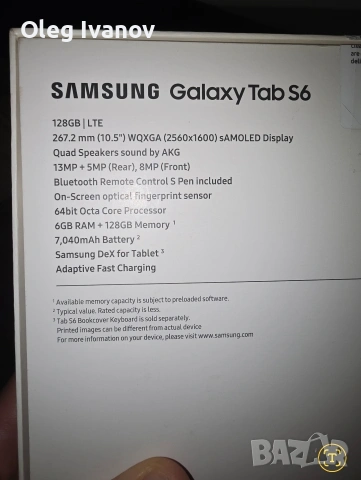 Самсунг таб 6-128 г, снимка 5 - Таблети - 53249032