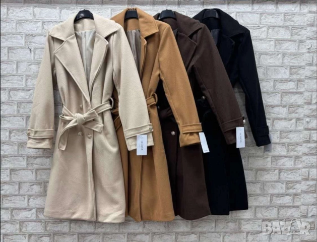 елегантно дамско палто с колан 