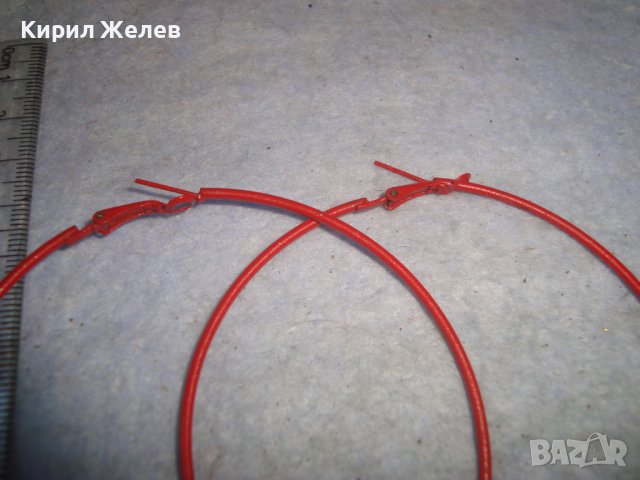 СТИЛНИ КЛАСИЧЕСКИ ТИП ХАЛКИ ЧЕРВЕНИ МЕТАЛНИ АРТ ОБЕЦИ 18931, снимка 4 - Обеци - 36615003