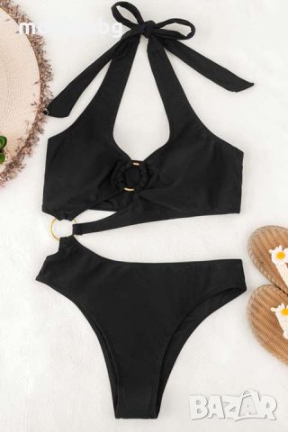 РАЗПРОДАЖБА НА БАНСКИ/Цял изрязан черен бански (С,М, Л), снимка 2 - Бански костюми - 33428990