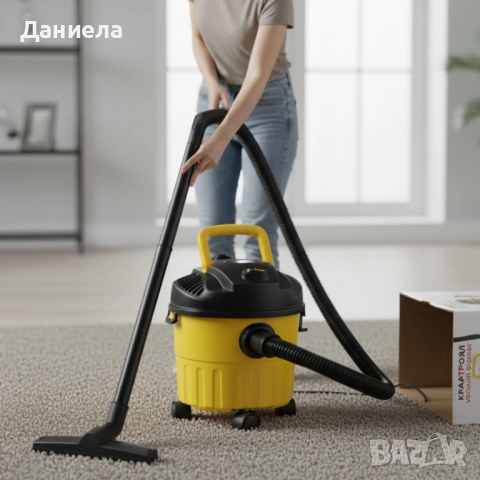 Мощна прахосмукачка за сухо и мокро почистване с 10L контейнер