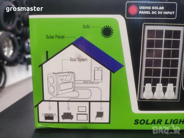 Преносима соларна станция с 3 LED лампи и функция пауърбанк, снимка 2 - Соларни лампи - 50419161