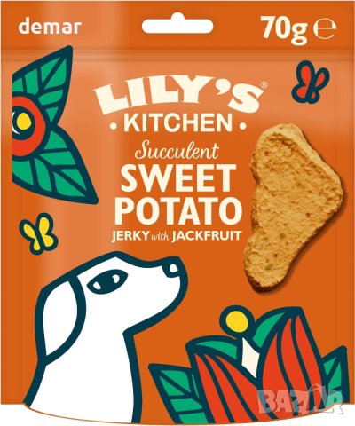 Lily's Kitchen Натурални лакомства за кучета със сладък картоф и джакфрут(8 x 70 g), снимка 1