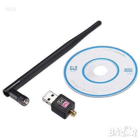 USB Wi-Fi адаптер с антена 5dBi - Промо, снимка 2 - Мрежови адаптери - 43062924