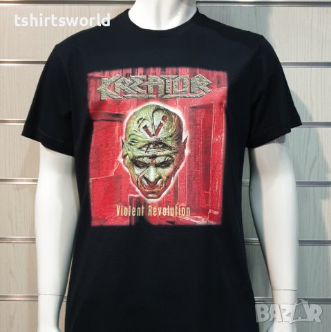 Нова мъжка тениска с дигитален печат на музикалната група Kreator (Криейтър)- Violent Revolution , снимка 1 - Тениски - 36869238